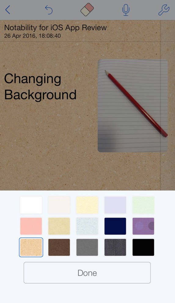 Changing background - Notability App for iPhone